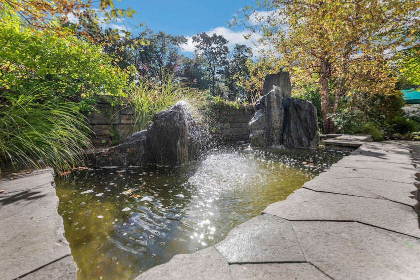 Waterfall and pond at Springhouse